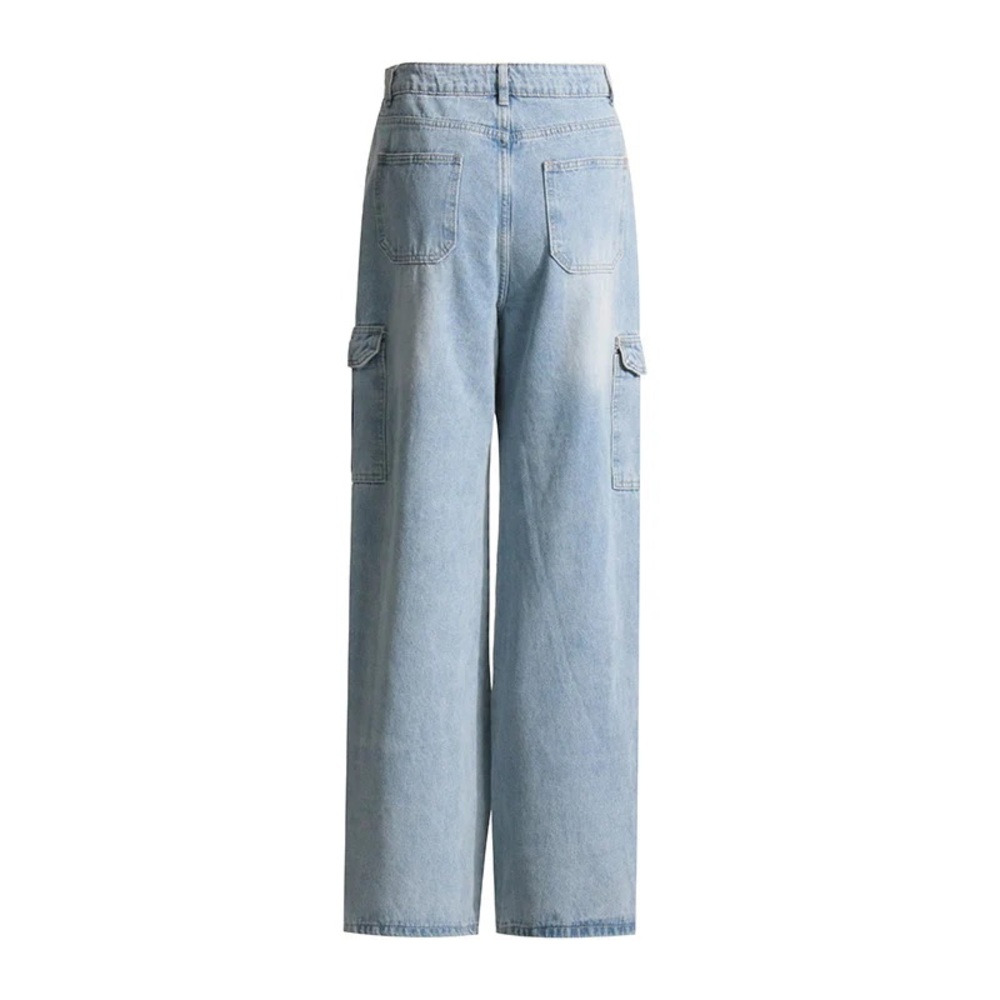 Side Pocket High Waist Light Wash Jeans - Picture 2 of 2